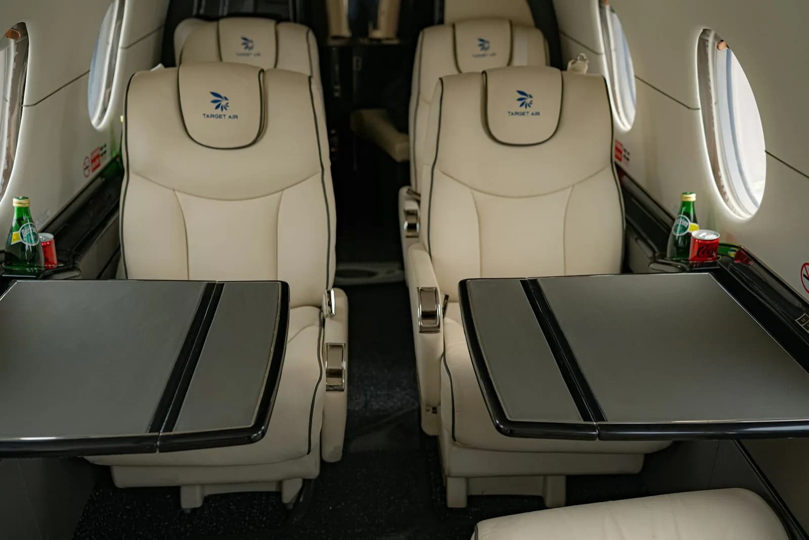 Private jet cabin for VIP travel